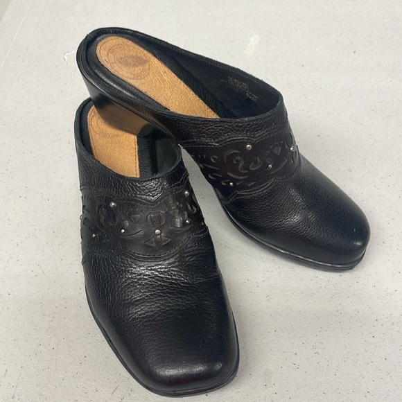 NURTURE BY LAMAZE WOMEN'S BLACK LEATHER MULES SIZE 5.5 - Picture 6 of 12